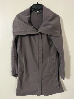 Eileen Fisher Grey Women's Coat Jacket with Wide Shawl Collar
